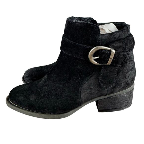 BORN MOROCCO LEATHER ANKLE BOOTIES IN BLACK DISTRESSED NWOB WOMEN'S SIZE 5.5 - Picture 4 of 14